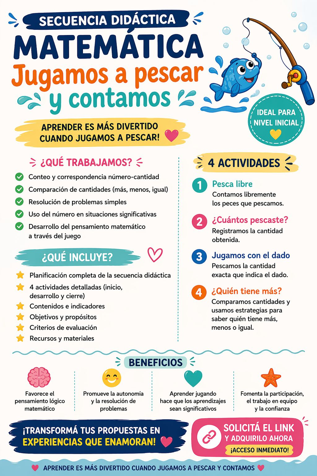 Secuencia Didáctica de Matemática "Jugamos a Pescar y Contamos" – Nivel Inicial